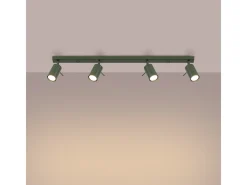 Sollux Lighting Plafón-Lámpara de techo Briix moderno de acero - 4 fuentes luminosas 4000K - L.81 x A.17 cm - oliva Verde