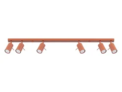 Sollux Lighting Plafón-Lámpara de techo Briix moderno de acero - 6 fuentes luminosas 4000K - L.117 x A.17 cm - ocre Rojo