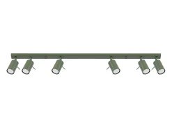 Sollux Lighting Plafón-Lámpara de techo Briix moderno de acero - 6 fuentes luminosas 4000K - L.117 x A.17 cm - oliva Verde