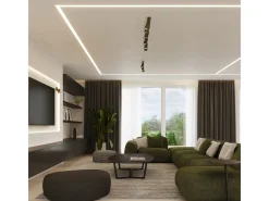 Sollux Lighting Plafón-Lámpara de techo Briix moderno de acero - 6 fuentes luminosas 4000K - L.117 x A.17 cm - oliva Verde