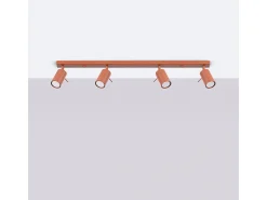 Sollux Lighting Lámpara de techo Briix moderno de acero - 4 fuentes luminosas 3000K - L.81 x A.17 cm - ocre Rojo New