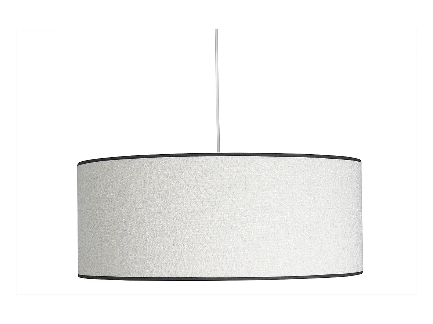 Online Miliboo Lámpara de techo cilíndrica de borreguillo blanco y rafia natural 50 cm TRAVES Marfil