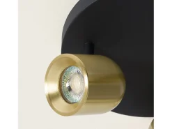 Ledkia Plafón-Lámpara de Techo Circular Orientable Aluminio 3 Focos Caleb Negro