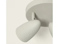 Ledkia Aplique Para Pared-Lámpara de Techo Circular Orientable Aluminio 2 Focos Adrien Piedra Gris
