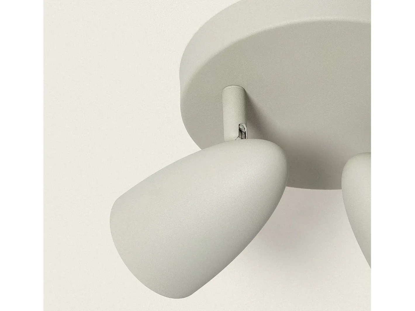 Ledkia Aplique Para Pared-Lámpara de Techo Circular Orientable Aluminio 2 Focos Adrien Piedra Gris