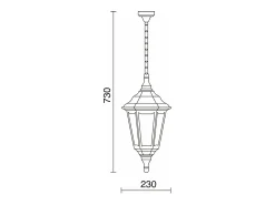 Lámpara Suspendida-Lámpara de techo CLIC CLAC 6 estilo clásico - Alt. 73 cm - E27 42W - poliamida - ip44 - Blanco