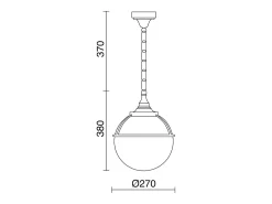 Best Lámpara de techo CLIC CLAC 6 estilo clásico - Alt. 75 cm x D.ø27 cm - E27 42W - esfera opal - poliamida - ip44 - Blanco