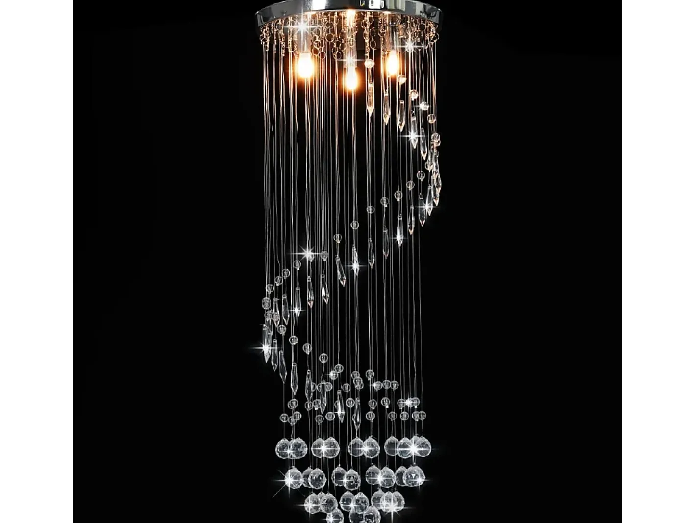 Lámpara de techo con cuentas de cristal en espiral G9 ES658473 Plateado Best
