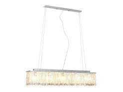 Hot Lámpara de techo con cuentas de cristal 104 cm E14 ES202776 Plateado