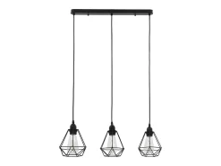 Best Lámpara de techo con diseño de rombos negra 3 bombillas E27 ES573691 Negro