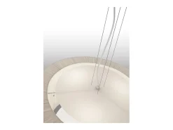 Lámpara de techo CORA estilo clásico - pantalla cinta plisada- D. ø59 cm x 3x E27 60W - acero y - IP20 Beige Outlet