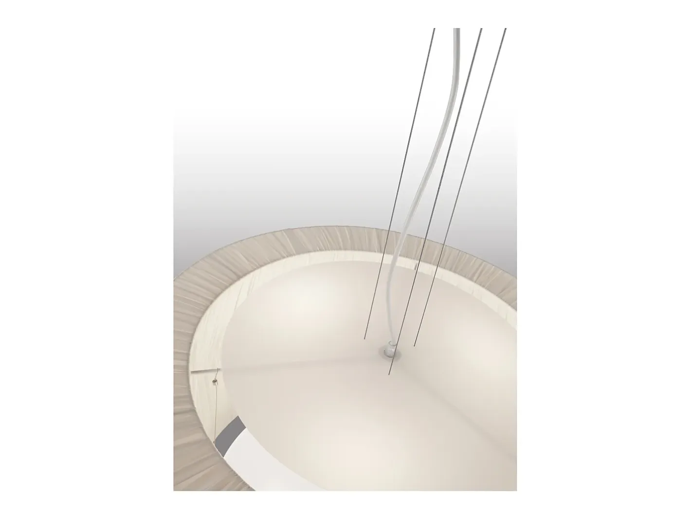 Lámpara de techo CORA estilo clásico - pantalla cinta plisada- D. ø59 cm x 3x E27 60W - acero y - IP20 Beige Outlet
