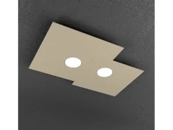 Discount Lámpara de techo cuadrada Toplight de 2 luces Plate con casquillo GX53, estructura color arena, diseño moderno 50x35x3cm Marru00f3n chocolate