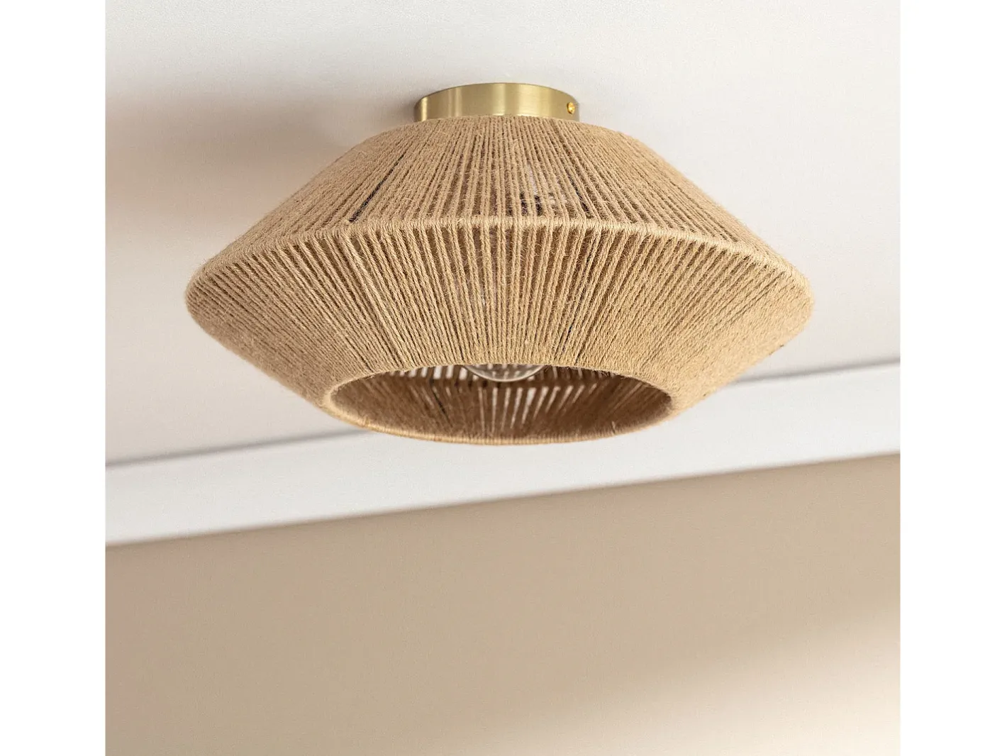 Ledkia Lámpara de Techo Cuerda Natural Big Muitu Moksha Natural Multicolor