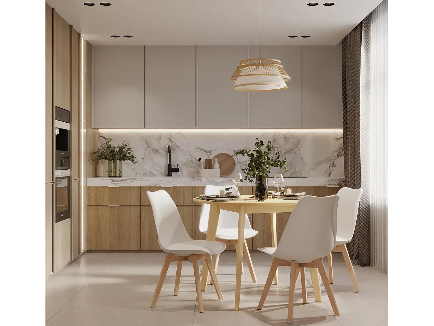 Best Rendez-Vous Déco Lámpara de techo de bambú natural 46 cm - Maupiti Beige