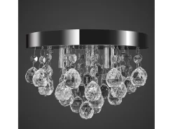 Lámpara Suspendida-Lámpara de techo de cristal diseño cromado ES608214 Transparente