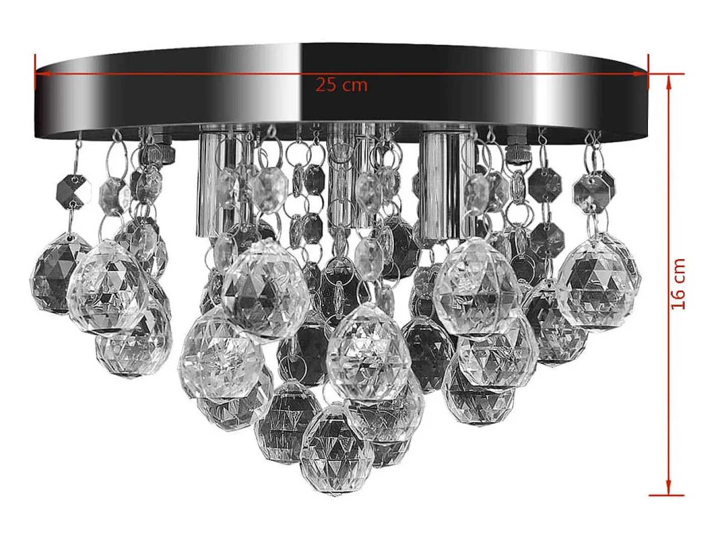 Lámpara Suspendida-Lámpara de techo de cristal diseño cromado ES608214 Transparente