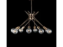 Lámpara de techo de hierro cepillado polaco 8 luces H.62 Ø64 BL186-PL8-BRZ Bronce Outlet