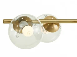 Sale OZAIA Lámpara de techo de latón pulido y 6 globos de cristal - Ancho 98 cm - YUKON Dorado