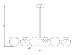 Sale OZAIA Lámpara de techo de latón pulido y 6 globos de cristal - Ancho 98 cm - YUKON Dorado