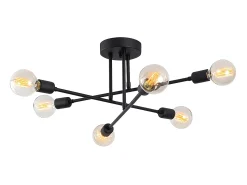 OZAIA Plafón-Lámpara de techo de metal - lámpara Ancho 64 x Alt. 30 cm - - FLOWERA Negro