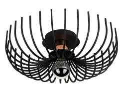 Outlet Vente-unique Lámpara de techo de metal industrial - lámpara D. 36 x Alt. 12 cm - - ASPENDOS Negro