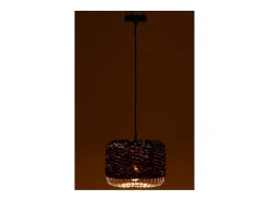 J-Line Lámpara de techo de metal y fibra marrón 27x27x20 cm Violeta Outlet