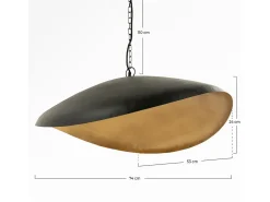 Rendez-Vous Déco Lámpara de techo de metal y dorado D74 - Pacha Negro Clearance