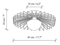 OZAIA Lámpara de techo de metal - Dorada - H. 18 x D. 45 cm - ZYMA Dorado Best