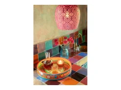 J-Line Plafón-Lámpara de techo de metal 23.5x23.5x39 cm Rojo
