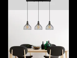 Sale Concept-Usine Lámpara de techo de metal MARIE - 3 luces, diseño moderno y minimalista Negro