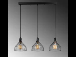 Sale Concept-Usine Lámpara de techo de metal MARIE - 3 luces, diseño moderno y minimalista Negro