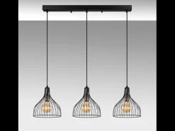 Sale Concept-Usine Lámpara de techo de metal MARIE - 3 luces, diseño moderno y minimalista Negro