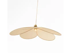 Rendez-Vous Déco Lámpara Suspendida-Lámpara de techo de tela y metal dorado D75 cm - Flora Beige