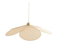 Rendez-Vous Déco Lámpara Suspendida-Lámpara de techo de tela y metal dorado D75 cm - Flora Beige
