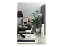 J-Line Plafón-Lámpara de techo de yute 53x53x53 cm Negro
