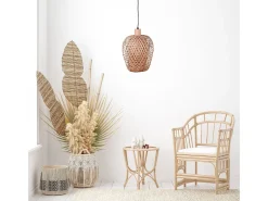Outlet Lámpara de techo Filipinas Bel Air 40W altura regulable madera natural Ø23 cm Color natural claro