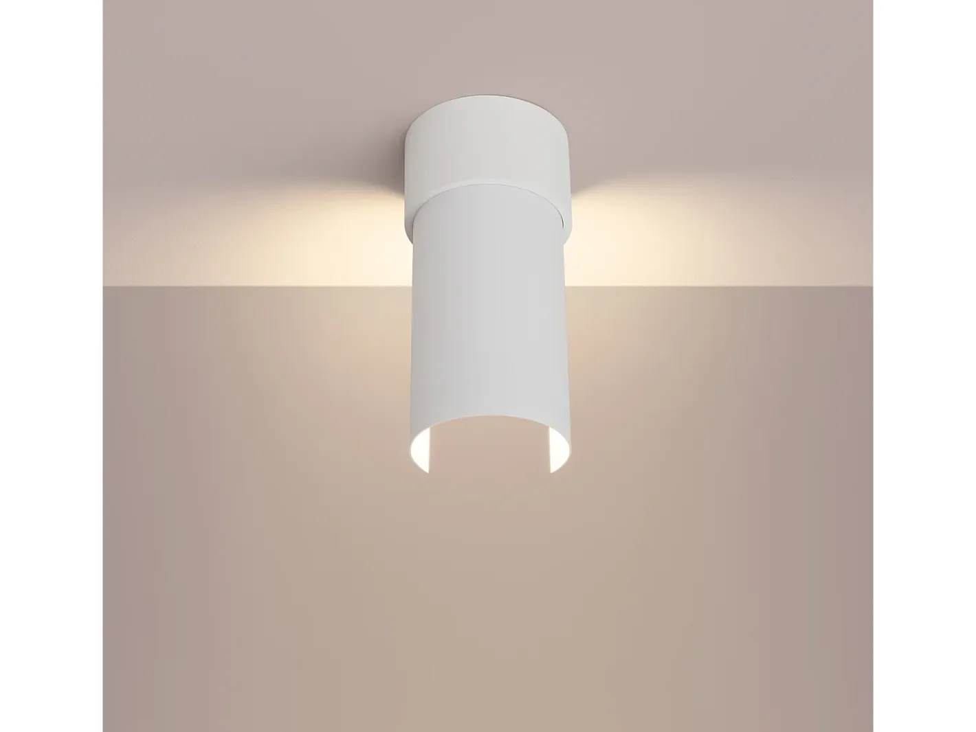 Clearance Sollux Lighting Lámpara De Techo Flash Minimalista De Acero - 1 Fuentes Luminosas - L.10 X A.21 Cm - Blanco