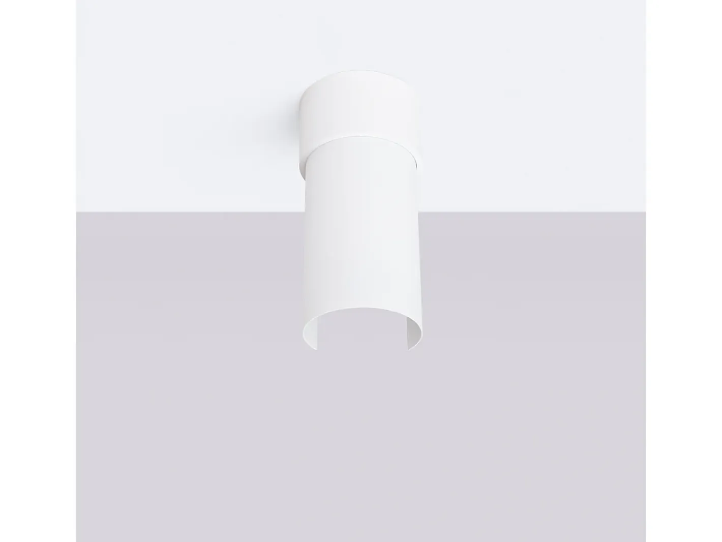 Clearance Sollux Lighting Lámpara De Techo Flash Minimalista De Acero - 1 Fuentes Luminosas - L.10 X A.21 Cm - Blanco