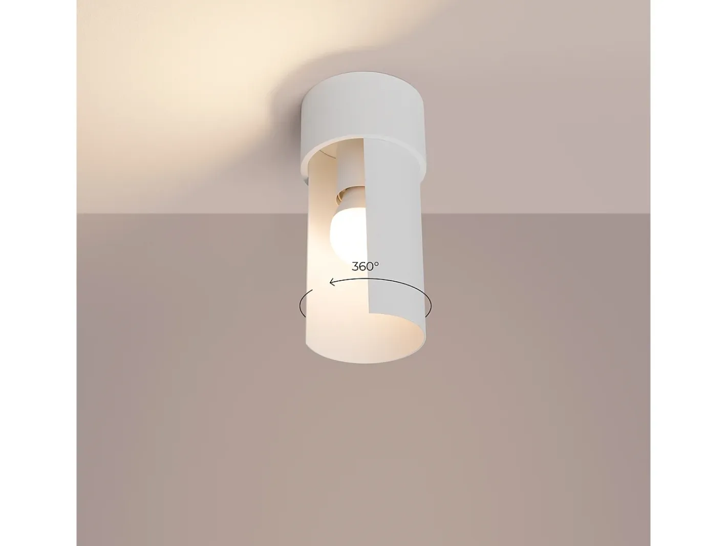 Clearance Sollux Lighting Lámpara De Techo Flash Minimalista De Acero - 1 Fuentes Luminosas - L.10 X A.21 Cm - Blanco