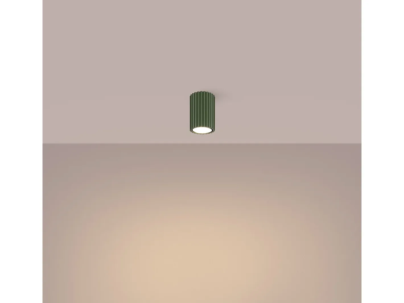 Sollux Lighting Lámpara de techo Gloow minimalista de aluminio - 1 fuentes luminosas 4000K - L.6,5 x A.10 cm - oliva Verde Sale