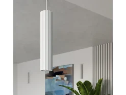 Best Sollux Lighting Lámpara de techo Gloow minimalista de aluminio - 1 fuentes luminosas 3000K - L.6,5 x A.40 cm - Blanco