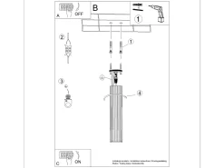 Best Sollux Lighting Lámpara de techo Gloow minimalista de aluminio - 1 fuentes luminosas 3000K - L.6,5 x A.40 cm - Blanco