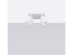 Sollux Lighting Plafón-Lámpara de techo Gloow minimalista de aluminio - 4 fuentes luminosas 3000K - L.25 x A.16,5 cm - Blanco