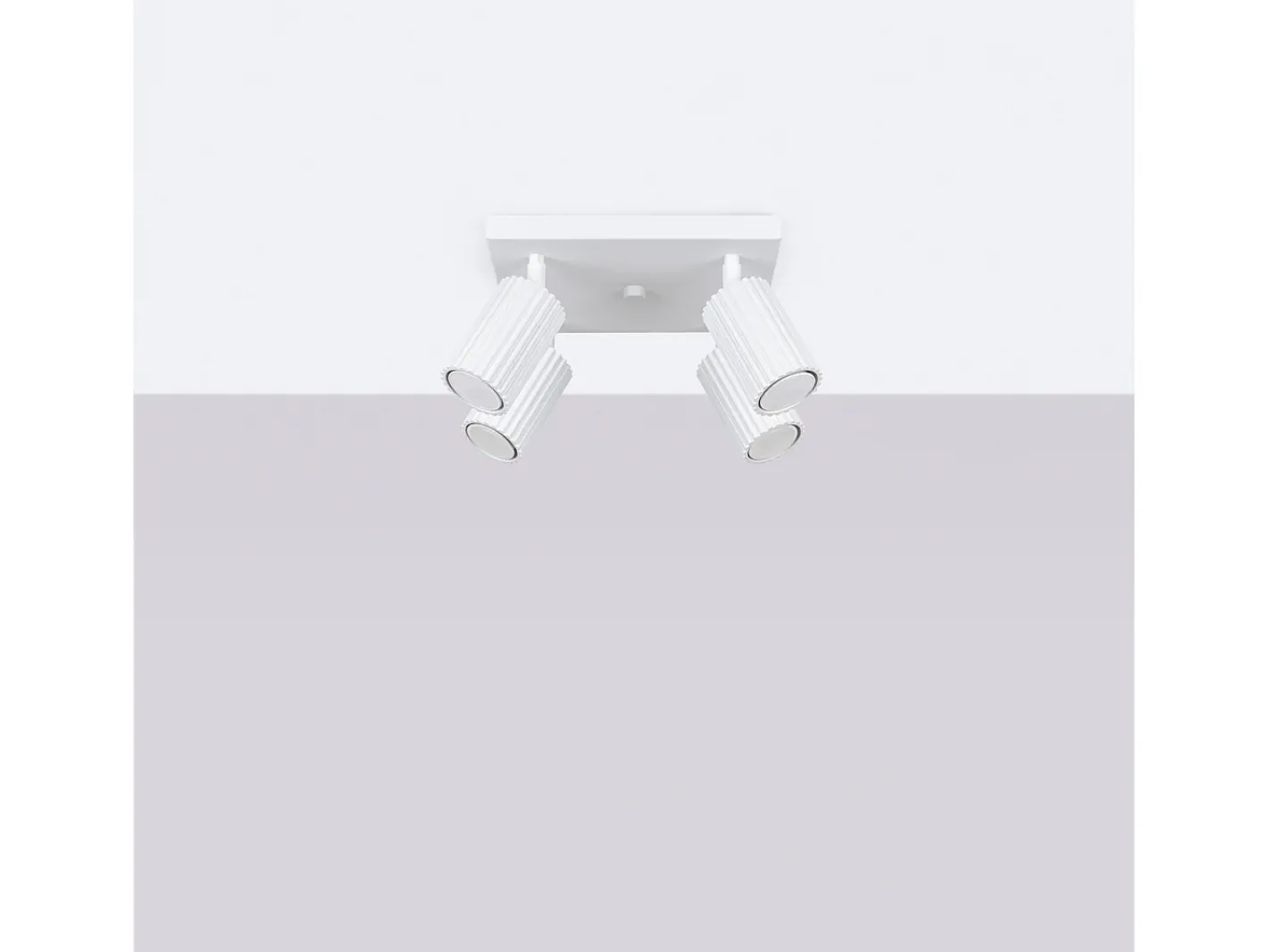Sollux Lighting Plafón-Lámpara de techo Gloow minimalista de aluminio - 4 fuentes luminosas 3000K - L.25 x A.16,5 cm - Blanco