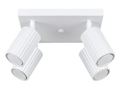 Sollux Lighting Plafón-Lámpara de techo Gloow minimalista de aluminio - 4 fuentes luminosas 3000K - L.25 x A.16,5 cm - Blanco