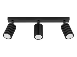 Hot Sollux Lighting Lámpara de techo Gloow minimalista de aluminio - 3 fuentes luminosas 3000K - L.45 x A.16,5 cm - Negro