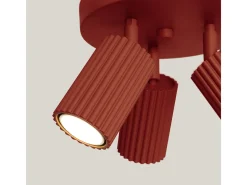 Sollux Lighting Lámpara de techo Gloow minimalista de aluminio - 3 fuentes luminosas 4000K - L.19,5 x A.18 cm - ocre Rojo Best