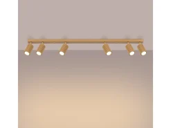 Sollux Lighting Lámpara de techo Gloow minimalista de aluminio - 6 fuentes luminosas 4000K - L.117 x A.16,5 cm - Dorado Hot