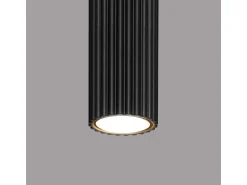 New Sollux Lighting Lámpara de techo Gloow minimalista de aluminio - 1 fuentes luminosas 3000K - L.6,5 x A.40 cm - Negro